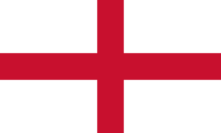 英格兰国家足球队国旗 - 白色背景上有红色圣乔治十字